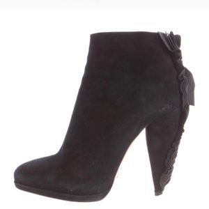 Prada ruffle trimmed ankle boots